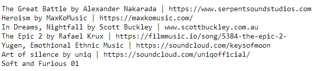 music tracks